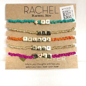Rachel Roy Do All Things With Love Bracelet Set NEW